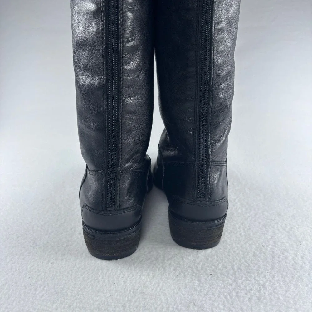 Sam Edelman Black Leather Riding Boots Knee High Womens Sz 7 Equestrian‎ Western